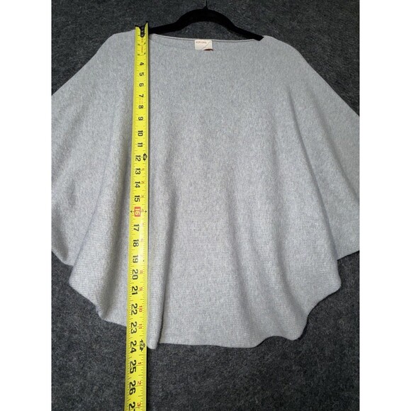 Kerisma Knits Top S/M Light Grey Batwing Dolman Sleeve Boat Neck Cape Sweater - Picture 3 of 7
